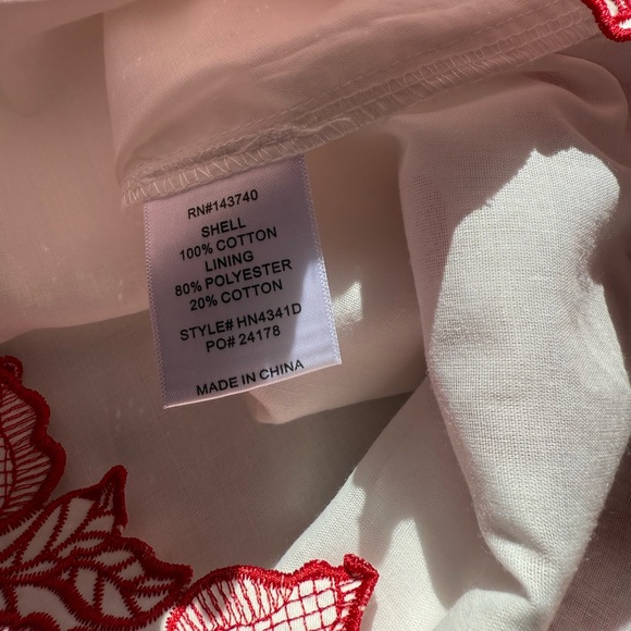 Hyacinth House White & Red Embroidered Eliza Mini Dress - Picture 13 of 14